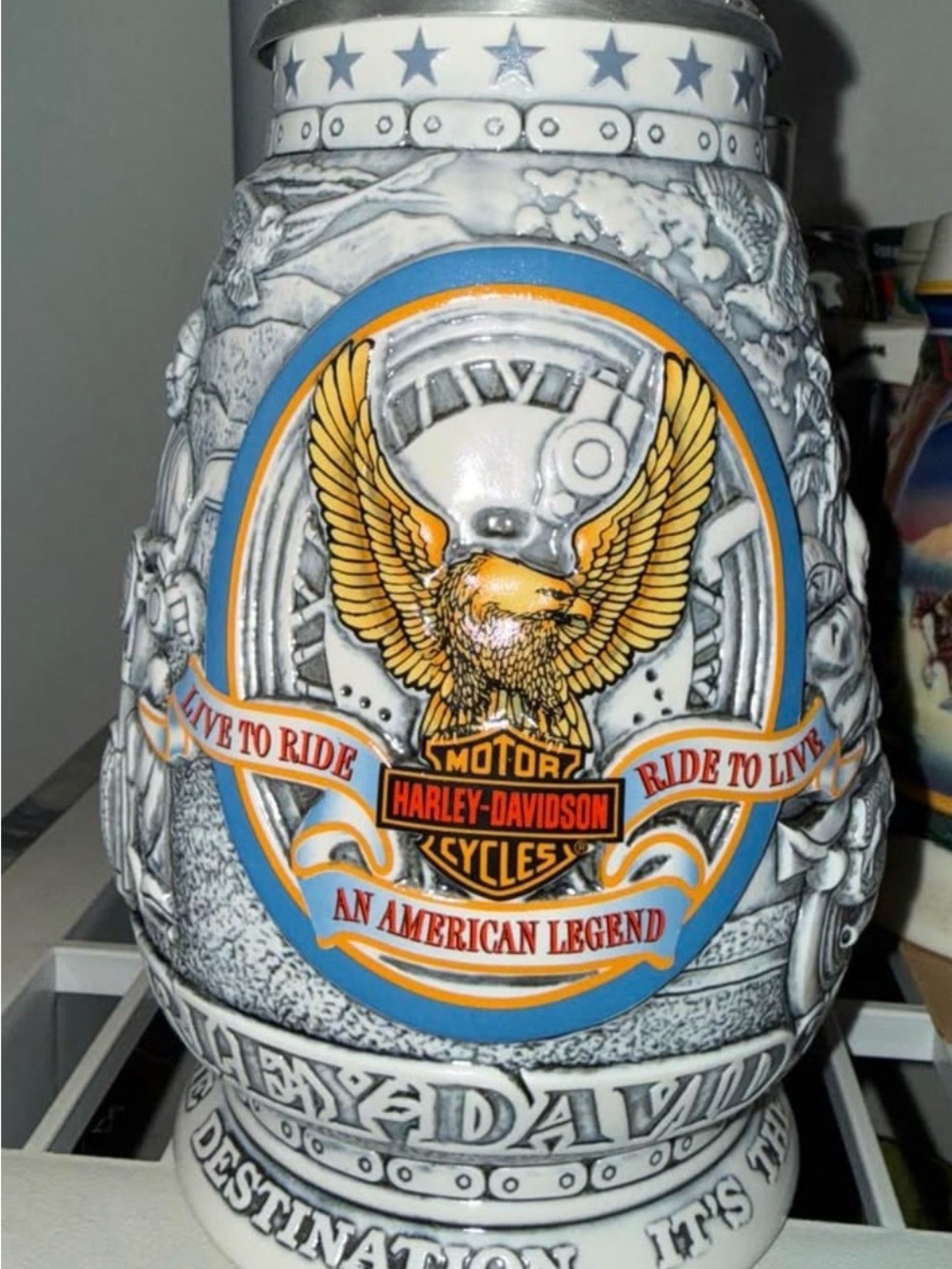 VTG Harley Davidson Motor Cycle Collector Beer Stein Special Numbered Edition